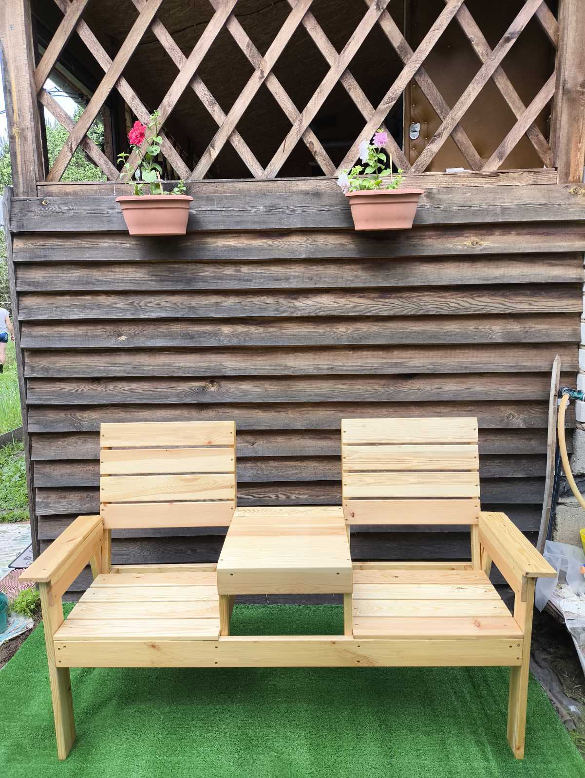 Фотография покупателя товара Скамейка со столиком, хвоя, 140×90×60 см - Фото 3