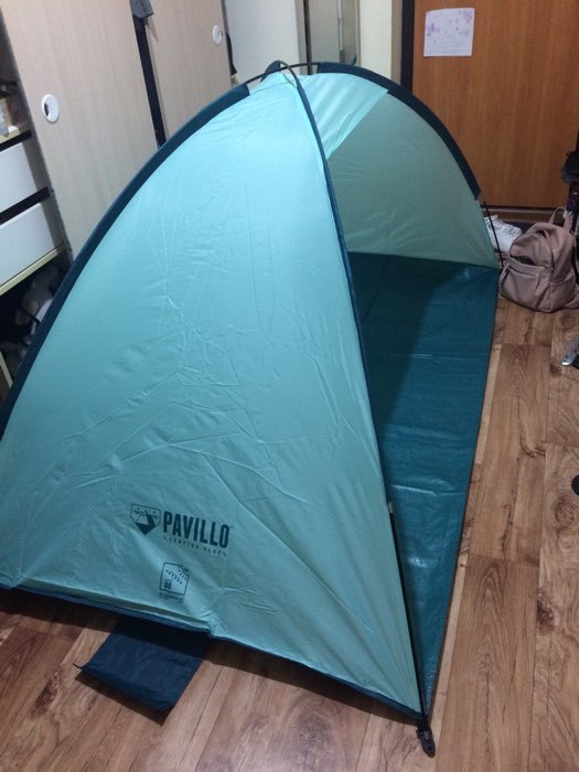Фотография покупателя товара Палатка пляжная 2-местная Bestway BEACH GROUND 2 TENT, 200×120×90 см, трекинговая, однослойная, зелёная - Фото 4