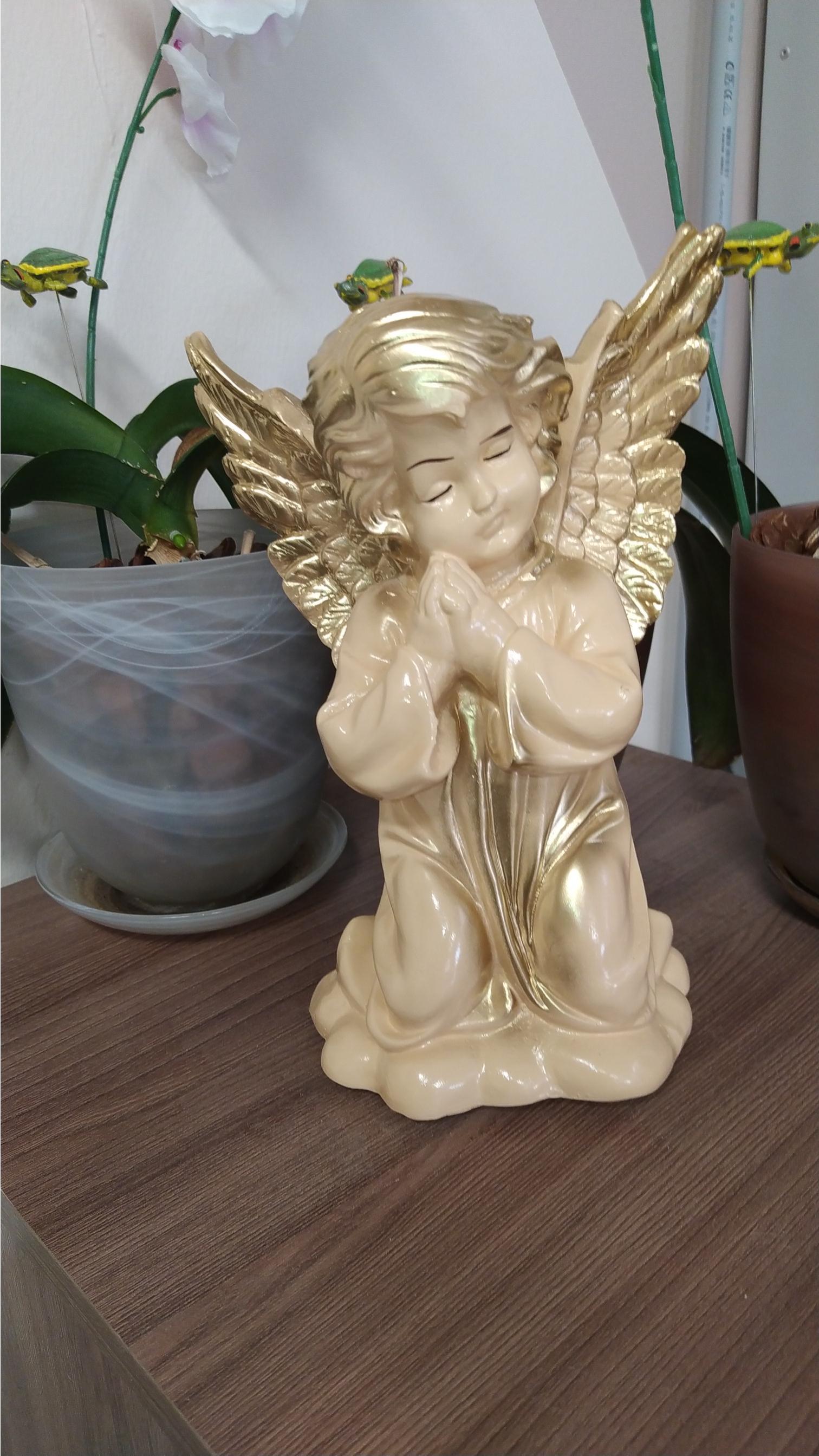 Фотография покупателя товара Статуэтка "Ангел с крыльями", белая, 28 см - Фото 2
