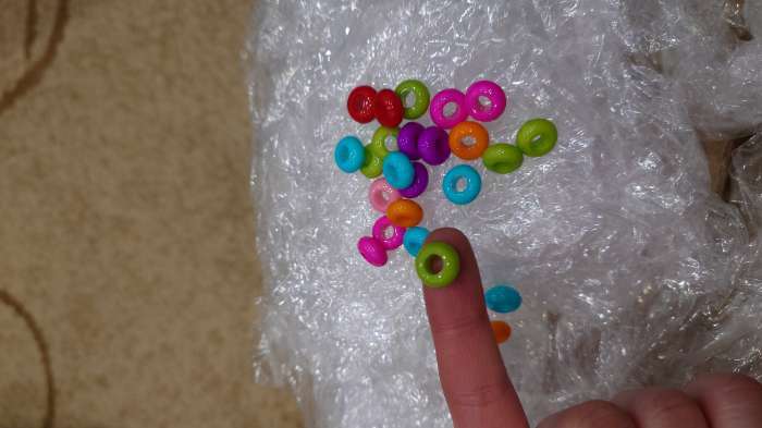 Фотография покупателя товара Бусины для творчества пластик "Плоские разноцветные" набор 50 шт 0,6х1,1х1,1 см - Фото 1
