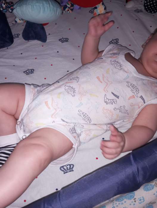 Фотография покупателя товара Боди Bloom Baby Дино без рукавов, р. 68 см, белый - Фото 2