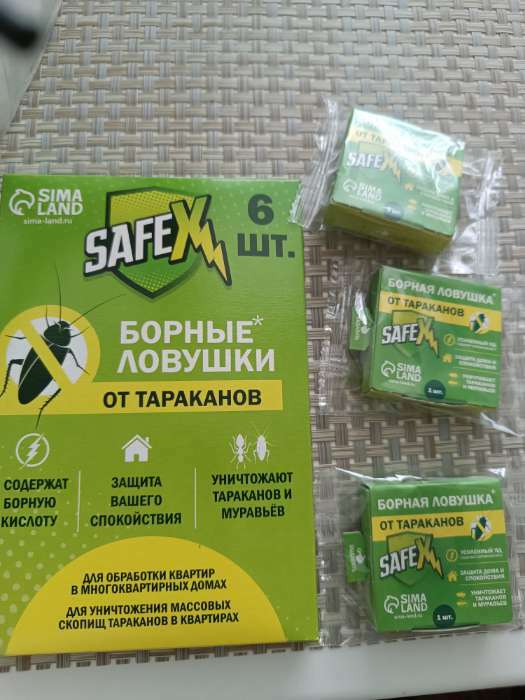 Фотография покупателя товара Средство от тараканов SAFEX Борная ловушка, 1 шт. - Фото 1