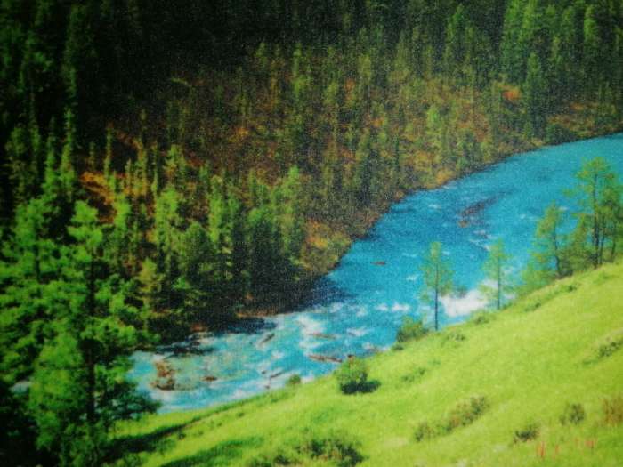 Фотография покупателя товара Гобеленовая картина "Горное озеро" 44*64 см - Фото 4