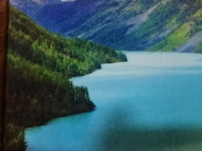 Фотография покупателя товара Гобеленовая картина "Горное озеро" 44*64 см - Фото 3