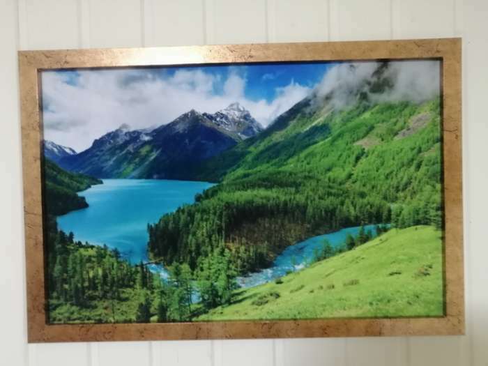 Фотография покупателя товара Гобеленовая картина "Горное озеро" 44*64 см - Фото 2