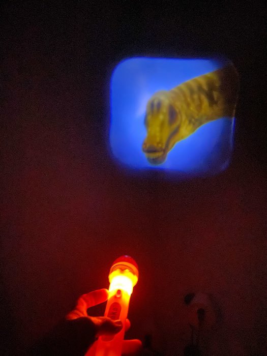 Фотография покупателя товара Проектор-фонарик «Эра динозавров», свет, цвета МИКС - Фото 5