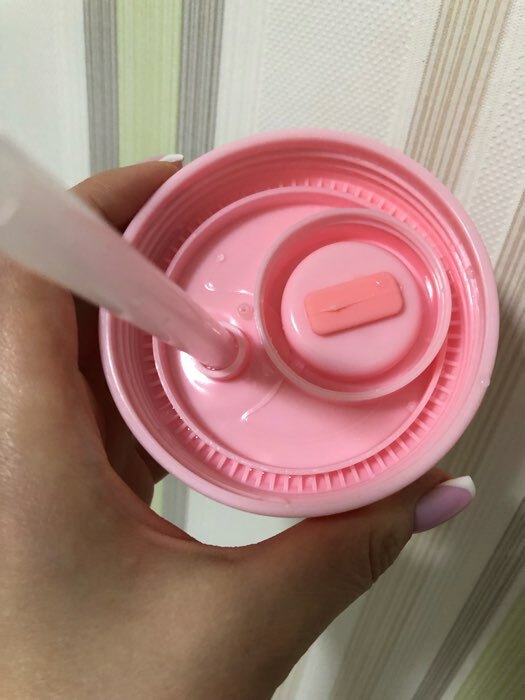 Фотография покупателя товара Бутылка для воды стеклянная «Бьюти», 400 мл, 8×14,5 см, цвет розовый - Фото 2