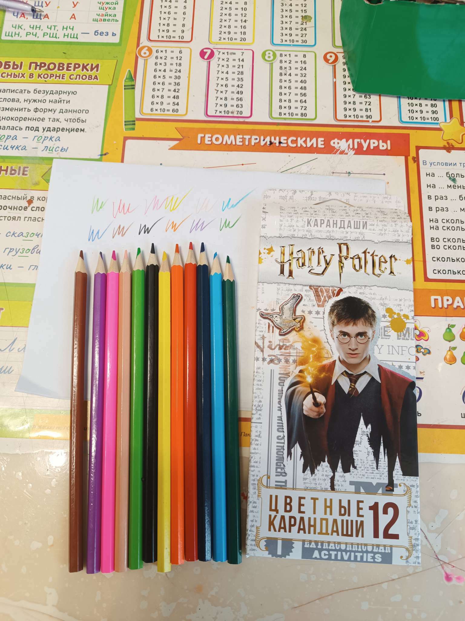 Фотография покупателя товара Карандаши цветные 12 цветов "Гарри Поттер", заточенные, картонная коробка, европодвес - Фото 1
