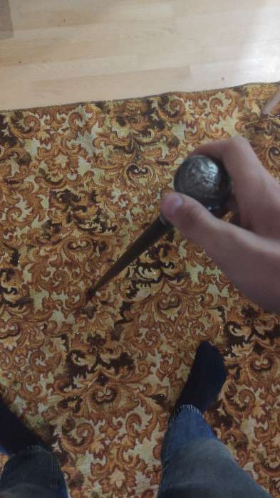 Фотография покупателя товара Сувенирное изделие Трость с кинжалом, клинок 31см, набалдашник Лев, 92 см - Фото 4