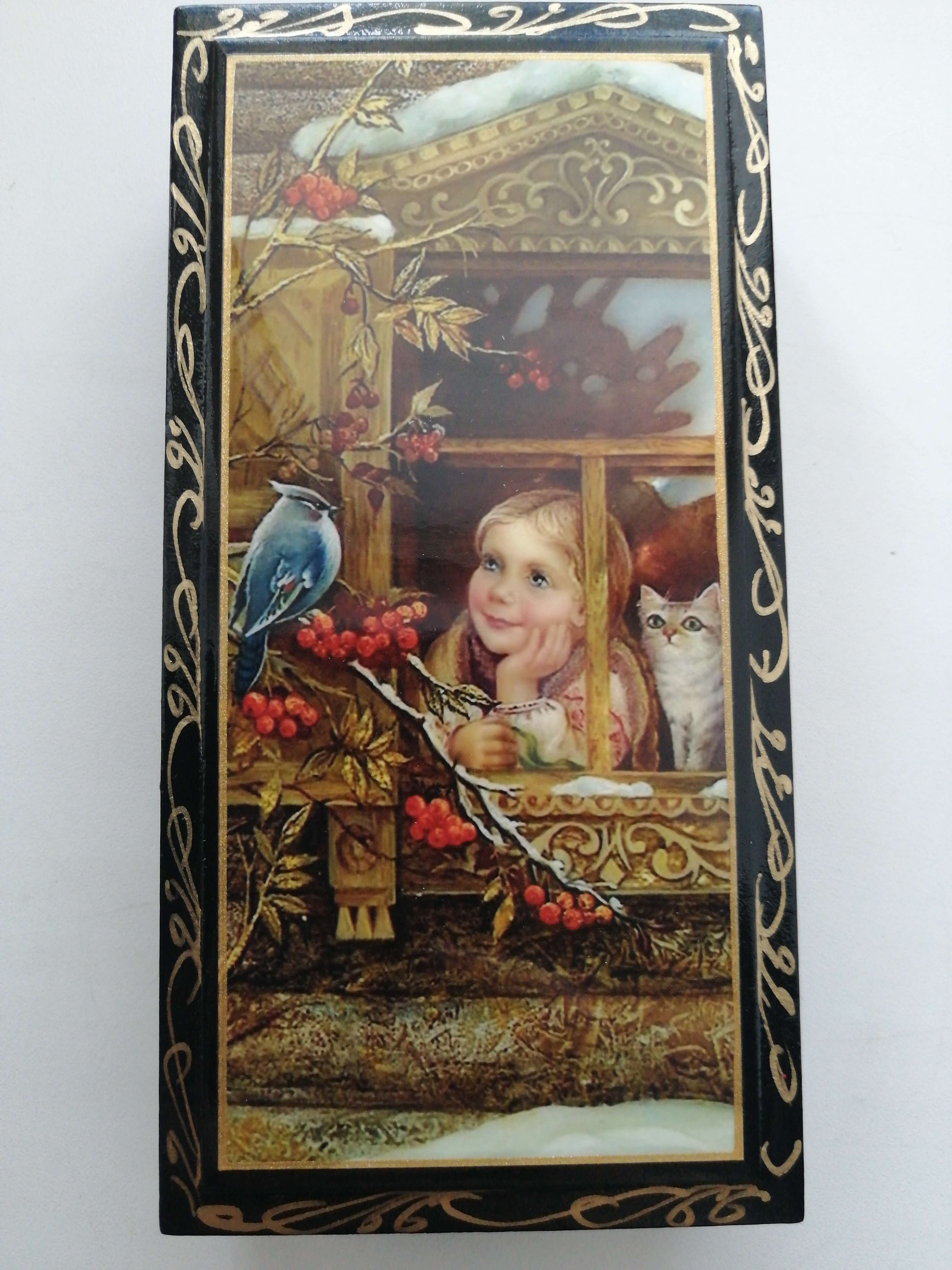 Фотография покупателя товара Шкатулка - купюрница «Девочка у окна», 8,5×17 см, лаковая миниатюра - Фото 1