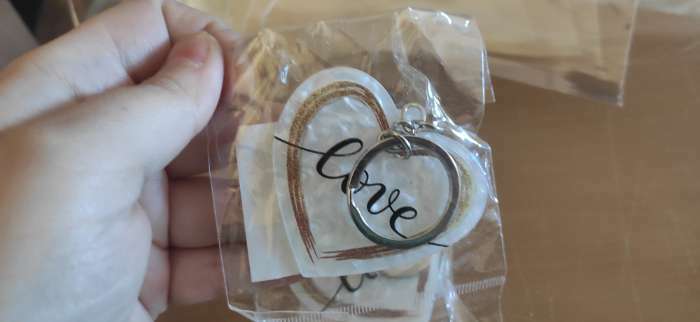 Фотография покупателя товара Брелок для ключей акриловый «Love», 5,2 х 6 см - Фото 1