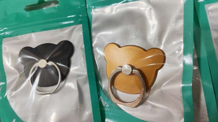 Фотография покупателя товара Держатель-подставка с кольцом для телефона Luazon, в форме "Мишки", чёрный - Фото 1