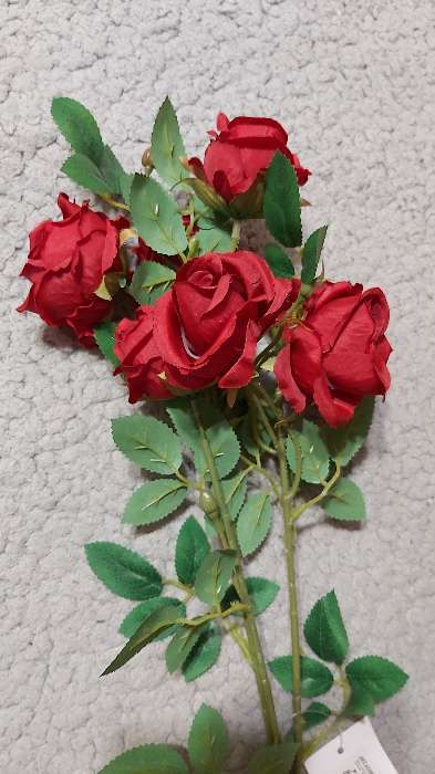 Фотография покупателя товара Цветы искусственные "Роза Септима" 5х65 см белый - Фото 3