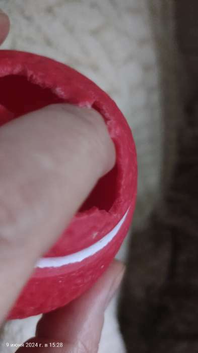 Фотография покупателя товара Игрушка пищащая "Теннисный мяч" для собак, 7,5 см, красная - Фото 1