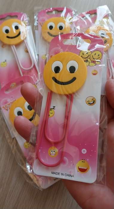 Фотография покупателя товара Закладка-скрепка большая, 11 см, «Смайл», МИКС - Фото 1