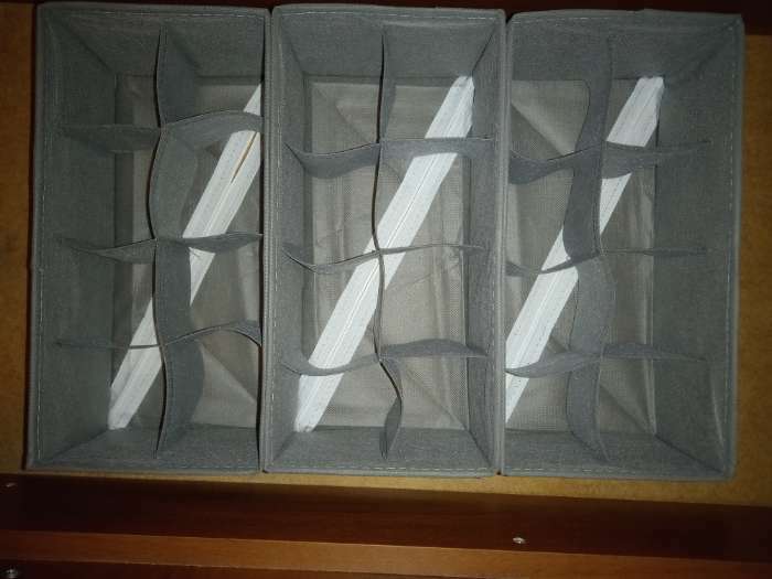 Фотография покупателя товара Органайзер для хранения белья «Смарт», 8 ячеек, 28,5×13,5×10 см, цвет серый - Фото 3