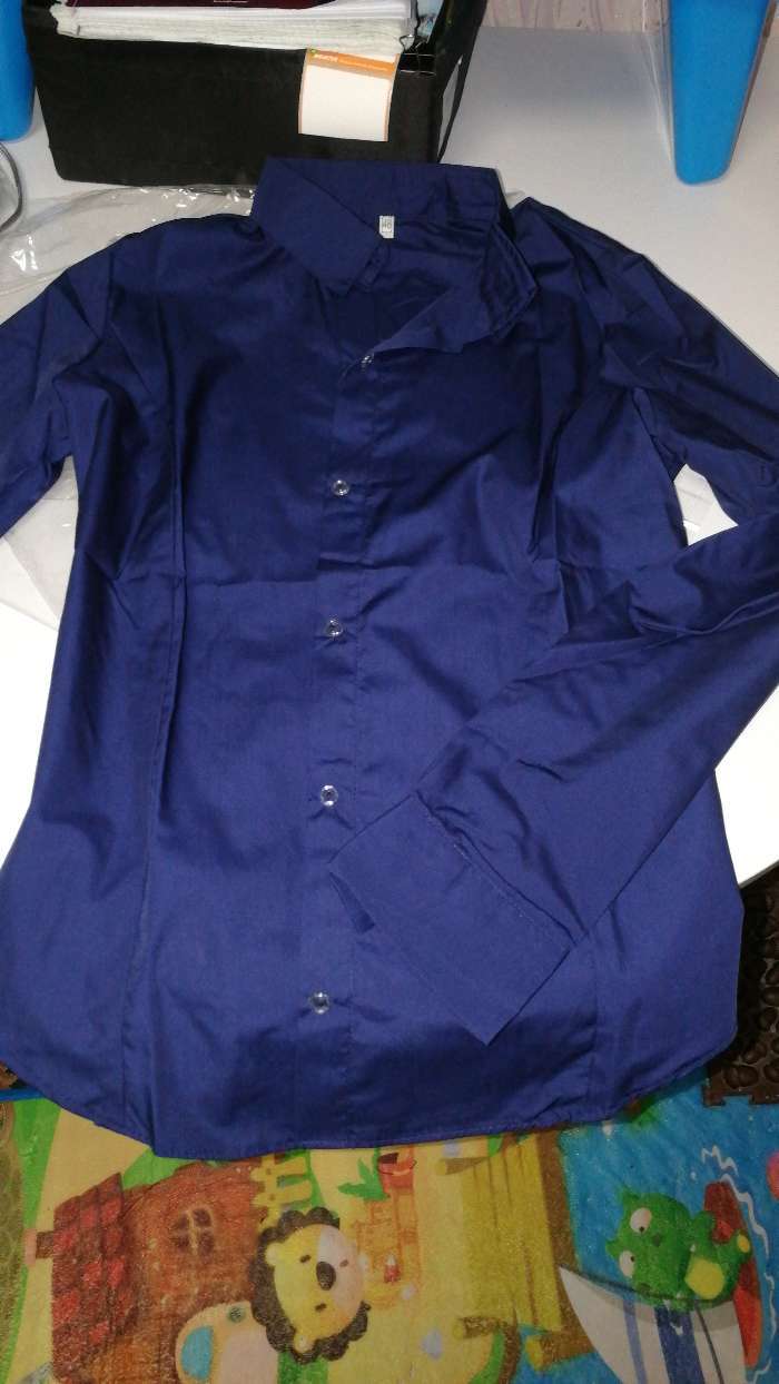Фотография покупателя товара Рубашка женская с рельфами, размер 48, цвет синий, 65% хлопок + 35% п/э - Фото 1