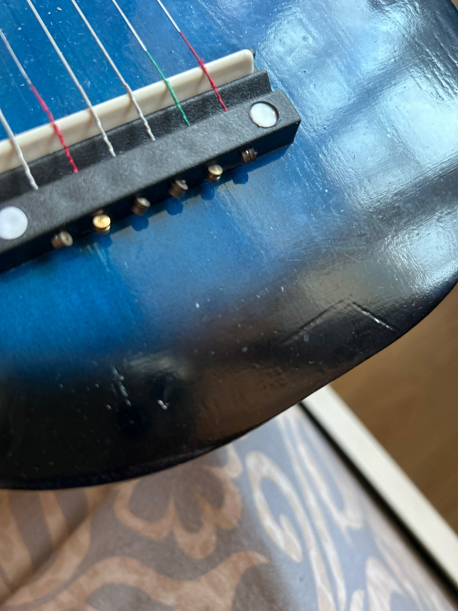 Фотография покупателя товара Музыкальная игрушка «Гитара», 58 см, 6 струн, медиатор, цвета МИКС - Фото 1
