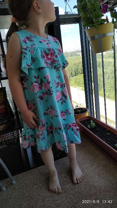Фотография покупателя товара Платье «Жасмин» для девочки, цвет бирюзовый, рост 110 см - Фото 1