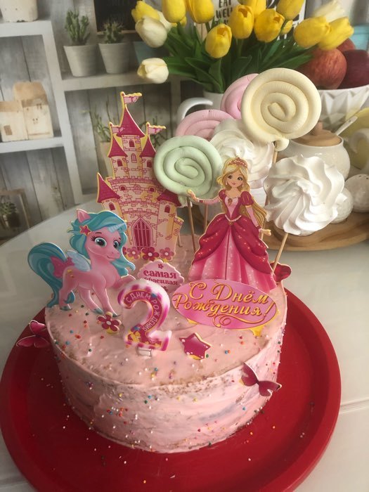 Фотография покупателя товара Набор для украшения торта «С днём рождения!», принцесса - Фото 12