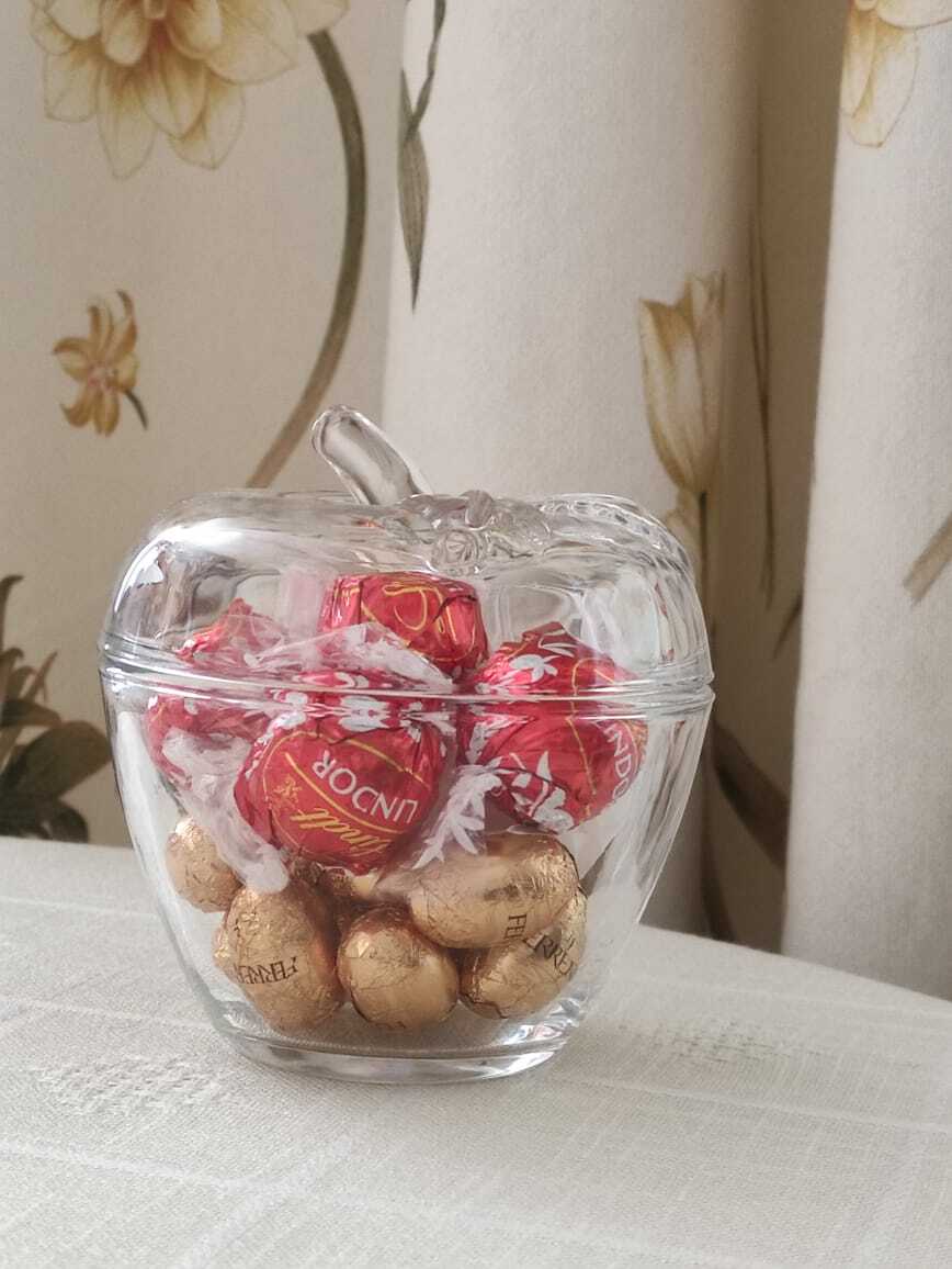 Фотография покупателя товара Сахарница стеклянная «Яблоко», 300 мл, 10×11 см - Фото 1