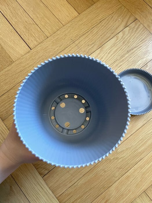 Фотография покупателя товара Горшок для цветов с поддоном, 12×11.5 см, пластиковый, серый - Фото 7