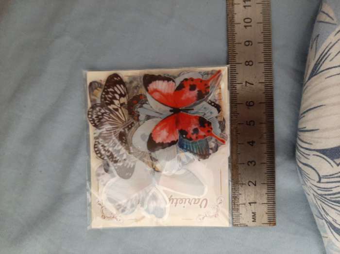 Фотография покупателя товара Наклейки PVC "Порхающие бабочки" набор 40 шт 8х7 см