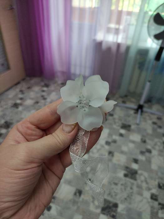 Фотография покупателя товара Подхват для штор на ленте "Нежный цветок", цвет малиновый - Фото 5
