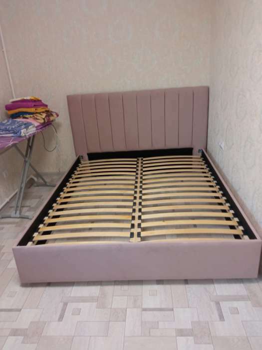 Фотография покупателя товара Кровать «Алькасар» с ПМ, 120×190 см, премиум велюр, цвет пыльная роза - Фото 1