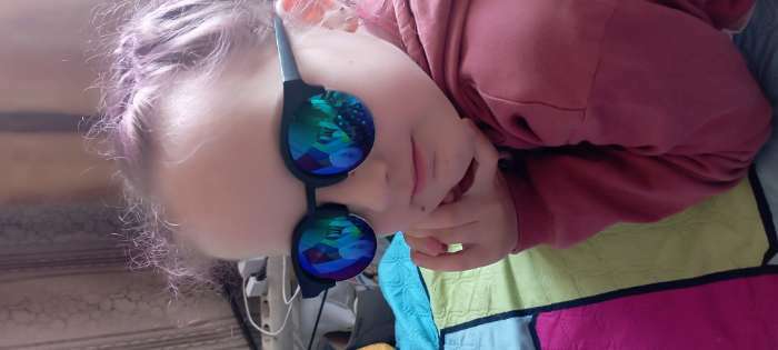 Фотография покупателя товара Очки солнцезащитные «OneSun. Панто», uv 400, линза 4.7×4.1 см, синие - Фото 1