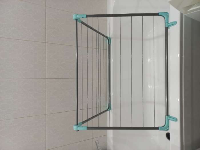 Фотография покупателя товара Сушилка для белья на ванну складная, рабочая длина 10 м, цвет МИКС - Фото 2