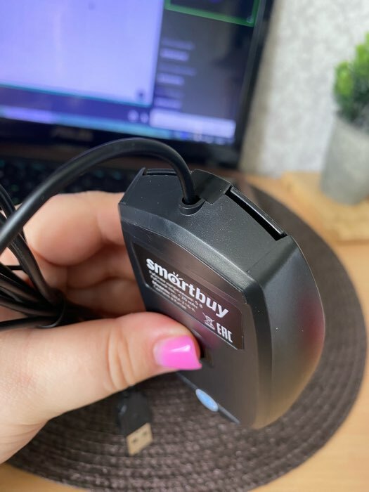Фотография покупателя товара Мышь Smartbuy ONE 216-K , проводная, оптическая, 1000 dpi, USB, чёрная - Фото 2