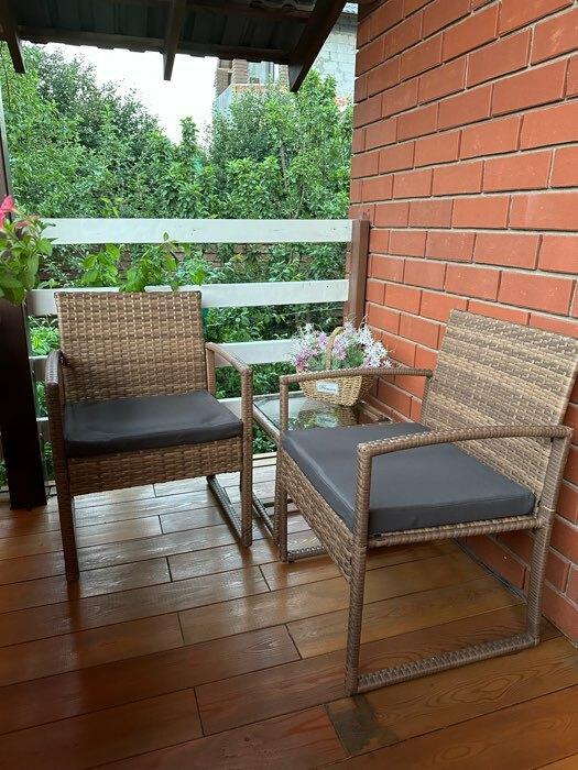 Фотография покупателя товара Набор садовой мебели: 2 кресла 56 x 59 x 78 см, стол 43 x 43 х 39 см - Фото 3