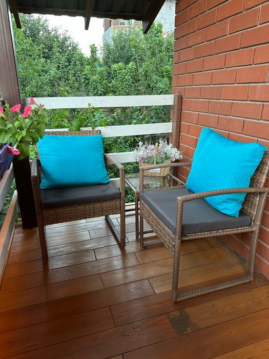Фотография покупателя товара Набор садовой мебели: 2 кресла 56 x 59 x 78 см, стол 43 x 43 х 39 см - Фото 2