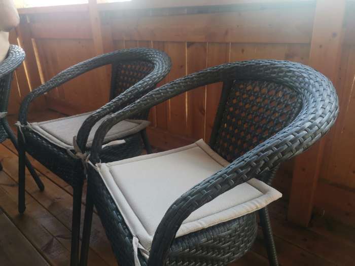 Фотография покупателя товара Кресло садовое из искусственного ротанга 60х70х80см венге с подушкой - Фото 3