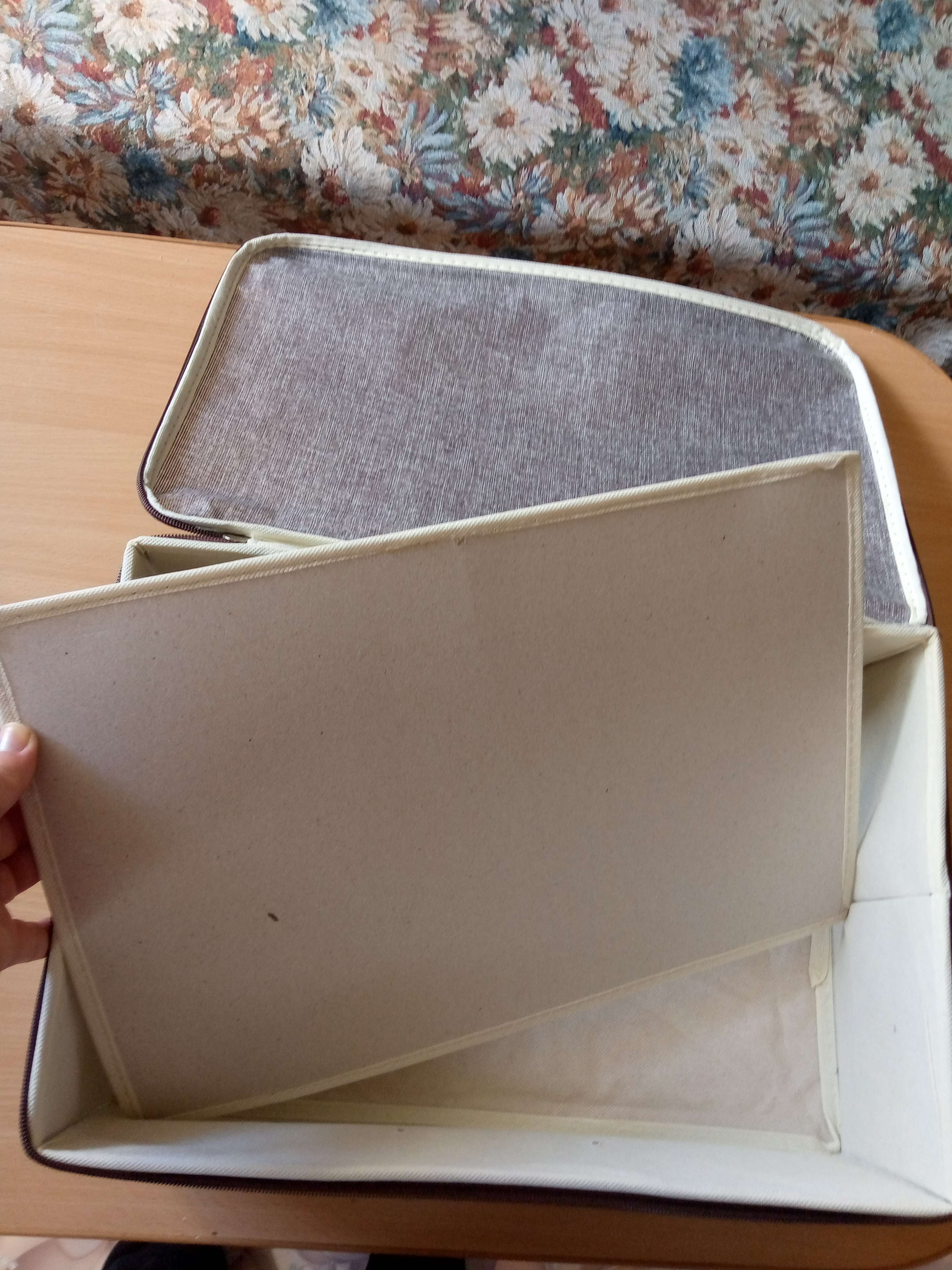 Фотография покупателя товара Короб для хранения на молнии «Рон», 42×29×14 см, цвет серый - Фото 2