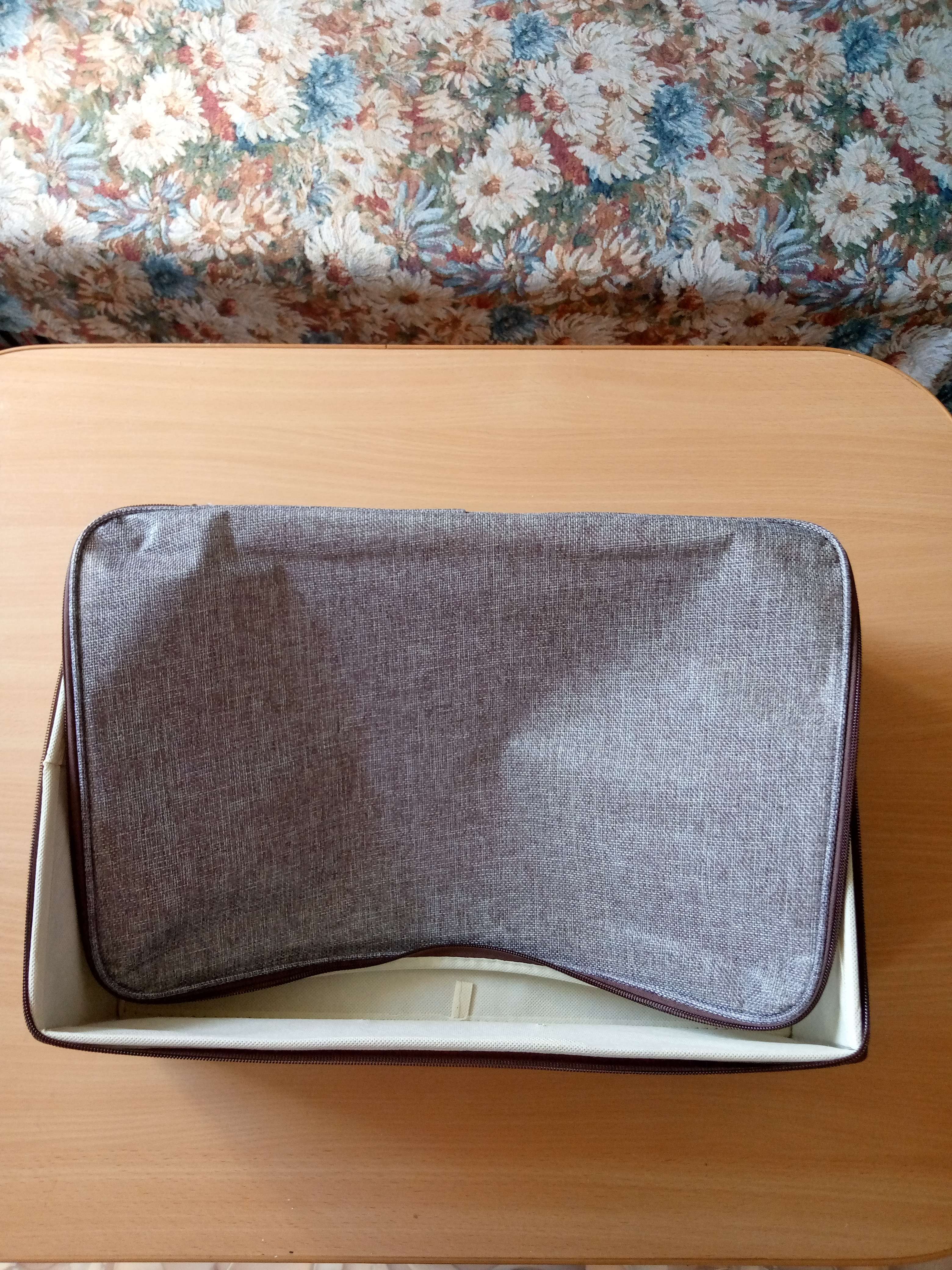 Фотография покупателя товара Короб для хранения на молнии «Рон», 42×29×14 см, цвет серый - Фото 1