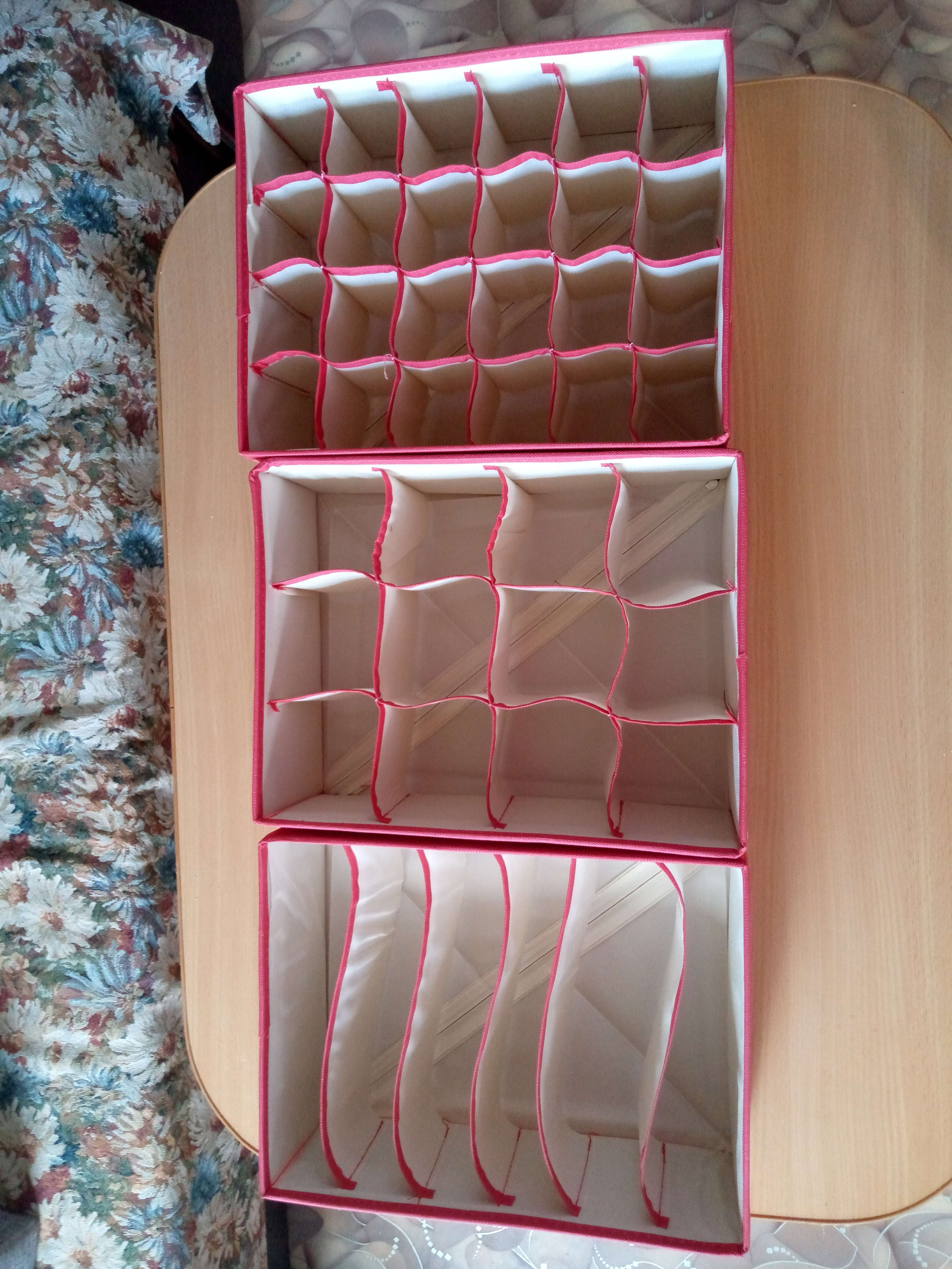 Фотография покупателя товара Набор органайзеров для хранения белья «Листочки», 3 шт, 32×24×12 см, цвет коричневый - Фото 4