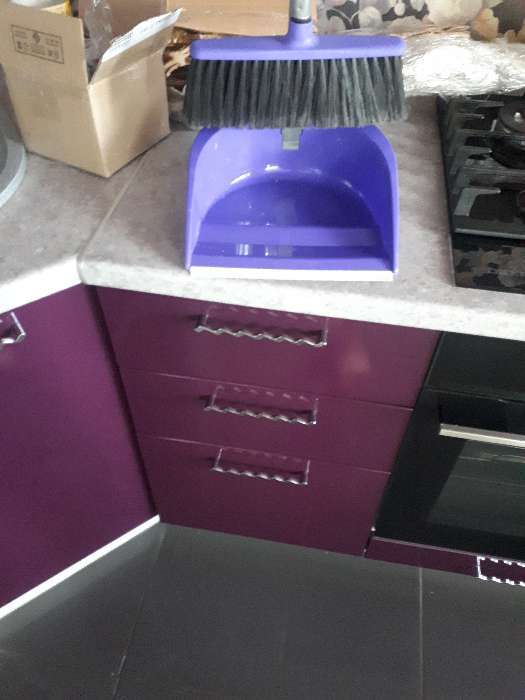 Фотография покупателя товара Щётка для пола с совком «Ленивка. Люкс», цвет фиолетовый - Фото 7