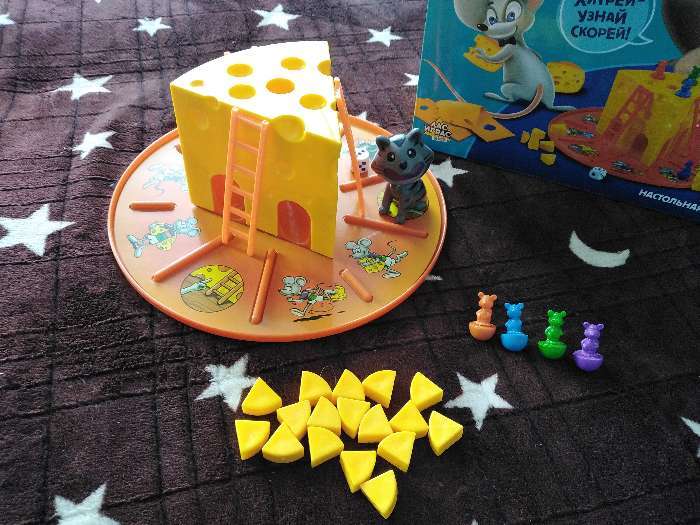 Фотография покупателя товара Настольная игра-бродилка «Сырные дела»: кубик, фишки-мышки, кот, сырные кусочки, 2-4 игрока, 3+
