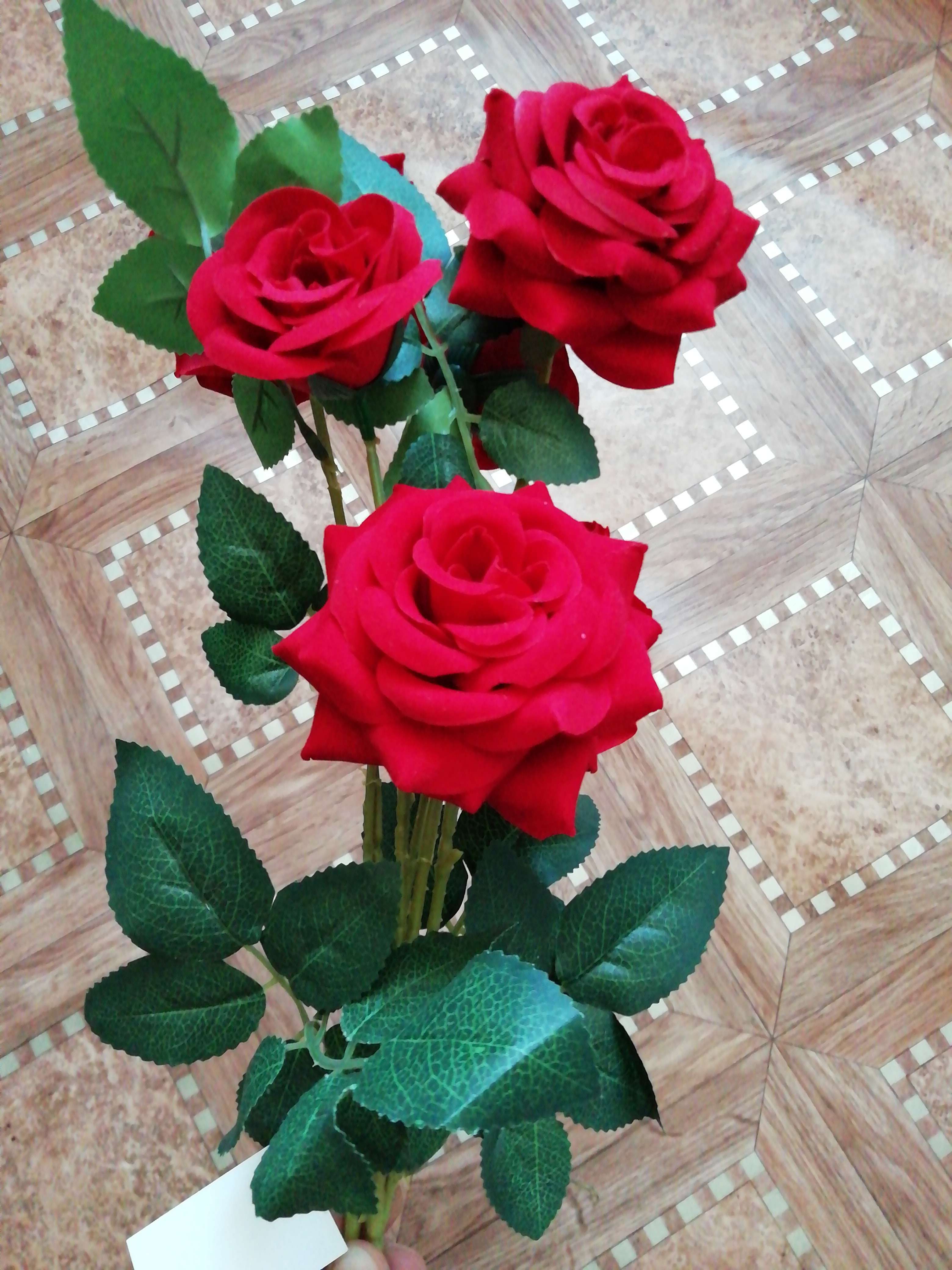 Фотография покупателя товара Цветы искусственные "Роза триада" 7х62 см, красный - Фото 2