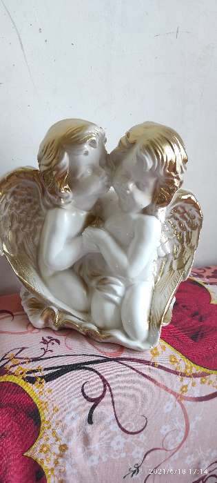 Фотография покупателя товара Статуэтка "Пара ангелов", белая, 27 см - Фото 1