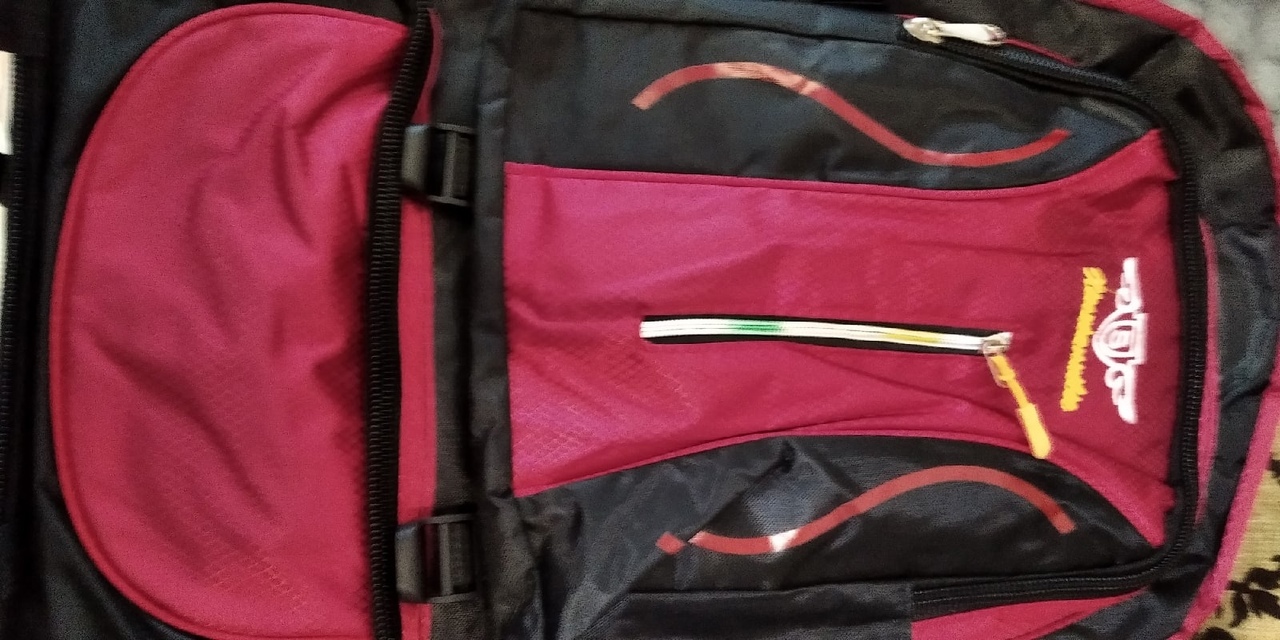 Фотография покупателя товара Рюкзак туристический, 65 л, отдел на молнии, наружный карман, цвет красный - Фото 2