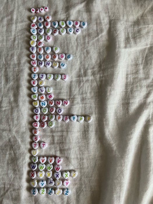 Фотография покупателя товара Набор бусин для творчества пластик "Английские буквы на сердце" 20гр 1,2х1,2 см - Фото 9