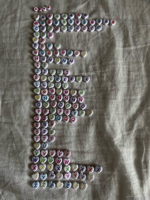 Фотография покупателя товара Набор бусин для творчества пластик "Английские буквы на сердце" 20гр 1,2х1,2 см - Фото 8