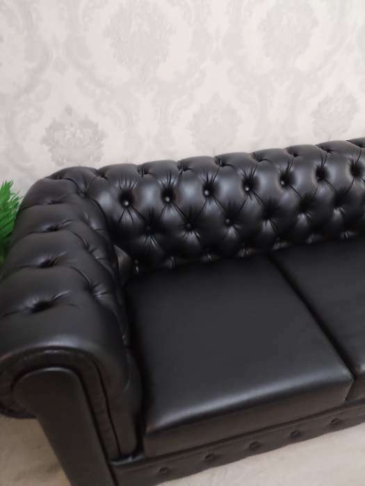 Фотография покупателя товара Диван "Честерфилд", 3х местный, экокожа коричневый - Фото 2