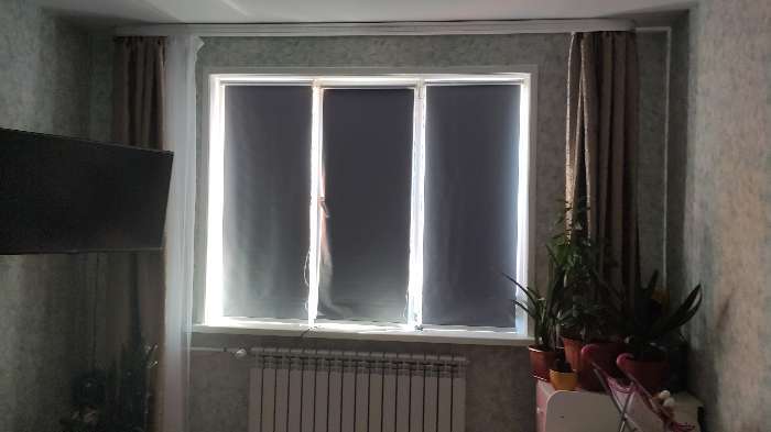Фотография покупателя товара Штора рулонная «Механика. Блэкаут», 60×180 см (с учётом креплений 3,5 см), цвет серый