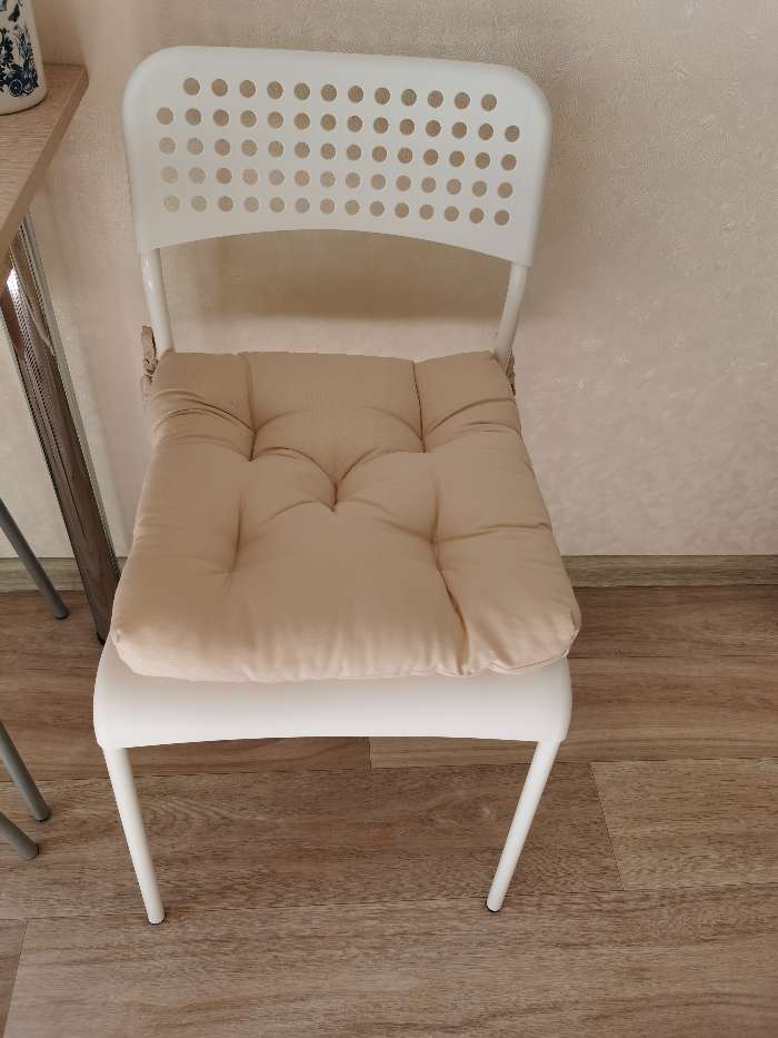 Фотография покупателя товара Набор подушек для стула 35х35см 2шт, цв.желтый, файбер, бязь хлопок 100% - Фото 3