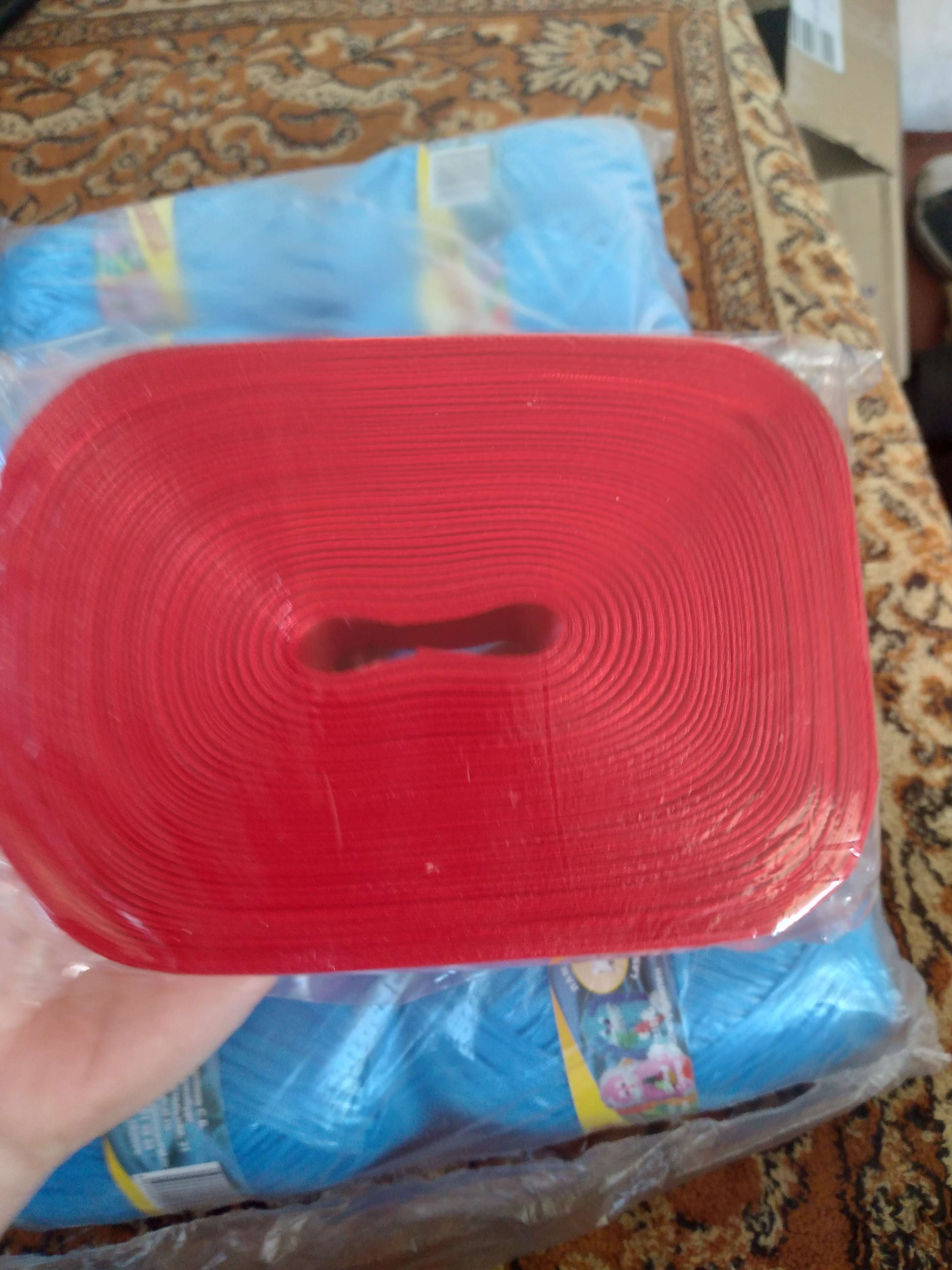 Фотография покупателя товара Лента атласная, 100 мм × 100 ± 5 м, цвет красный - Фото 3