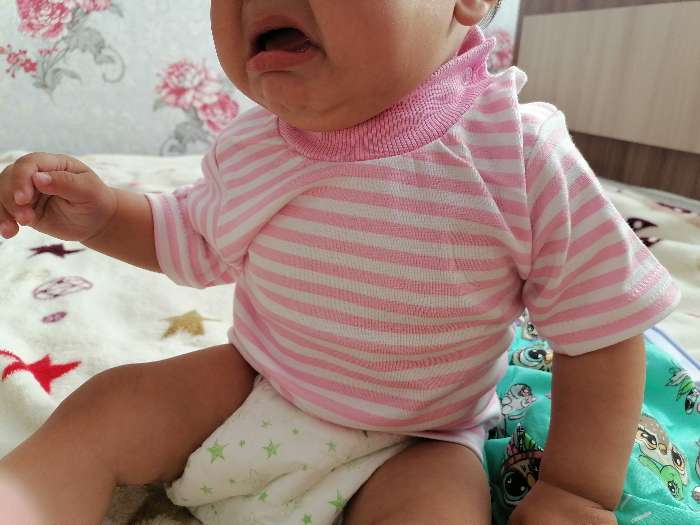 Фотография покупателя товара Футболка детская, цвет розовый/микс, рост 74 см - Фото 2